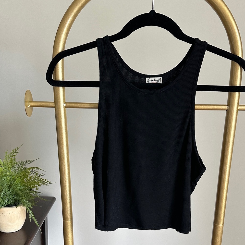 FREE PEOPLE intimately black ribbed tank top (size medium) ✨